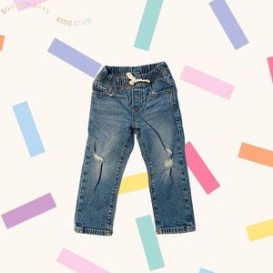 baby gap slim pull on jeans 2T 90's distressed with adjustable waist